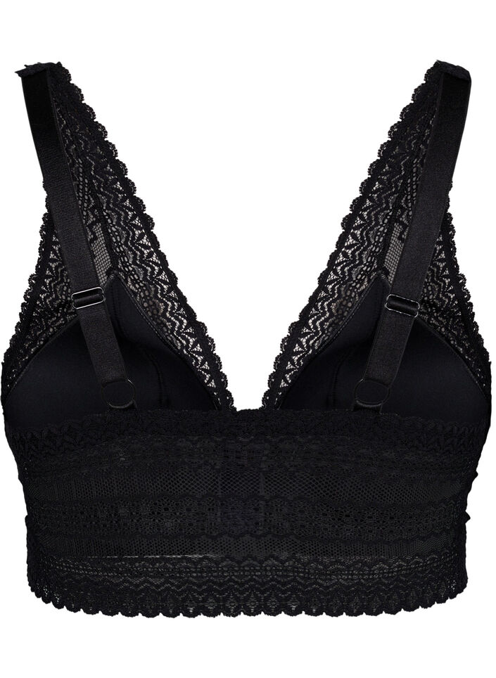 Soutien-gorge en dentelle à rembourrage léger, Black, Packshot image number 1