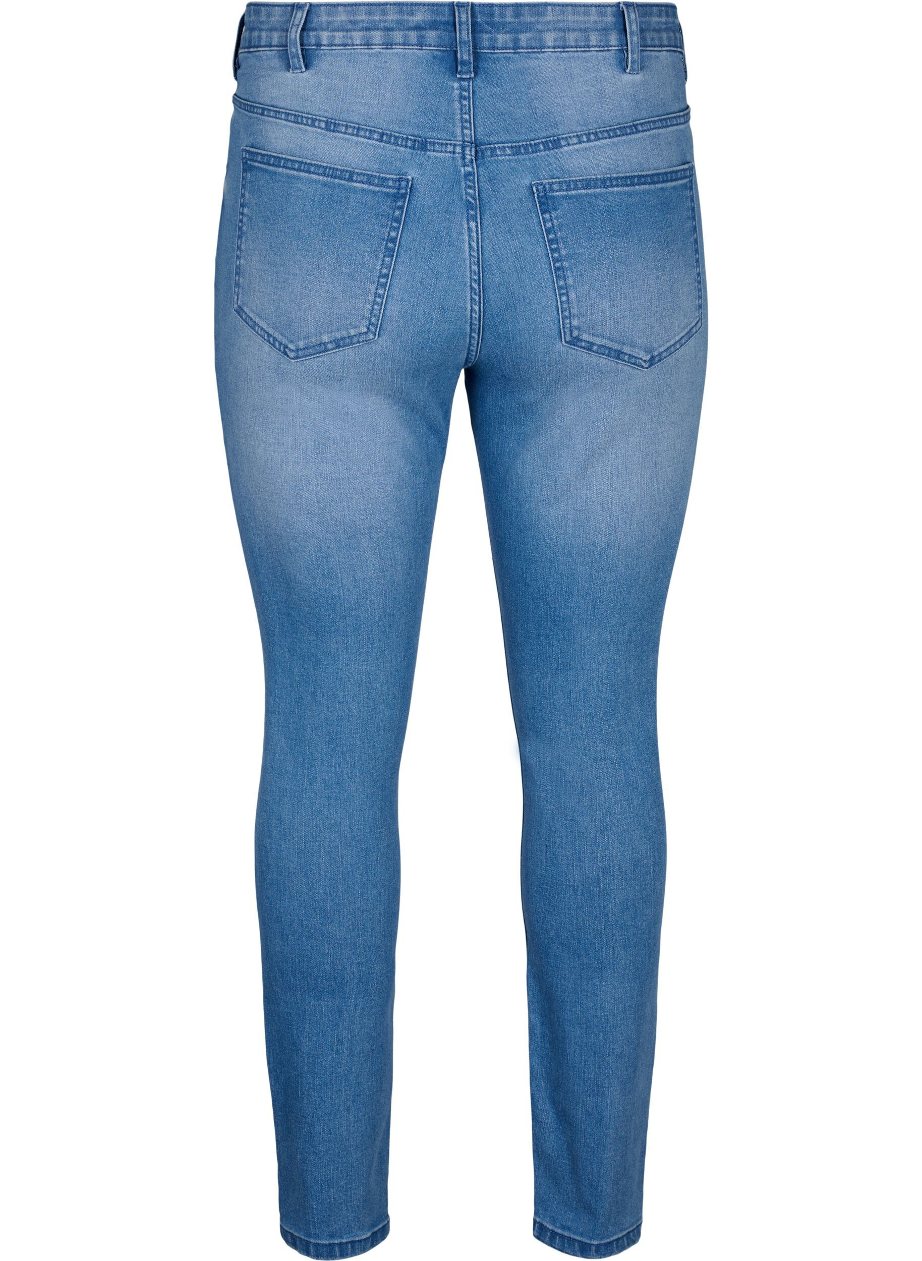 Zizzi Jeans Amy avec une coupe super slim et des d&eacute;tails d&eacute;chir&eacute;s, Bleu, Packshot image number 1