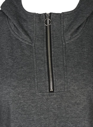 Sweatshirt long capuche, Dark Grey Melange, Packshot image number 2
