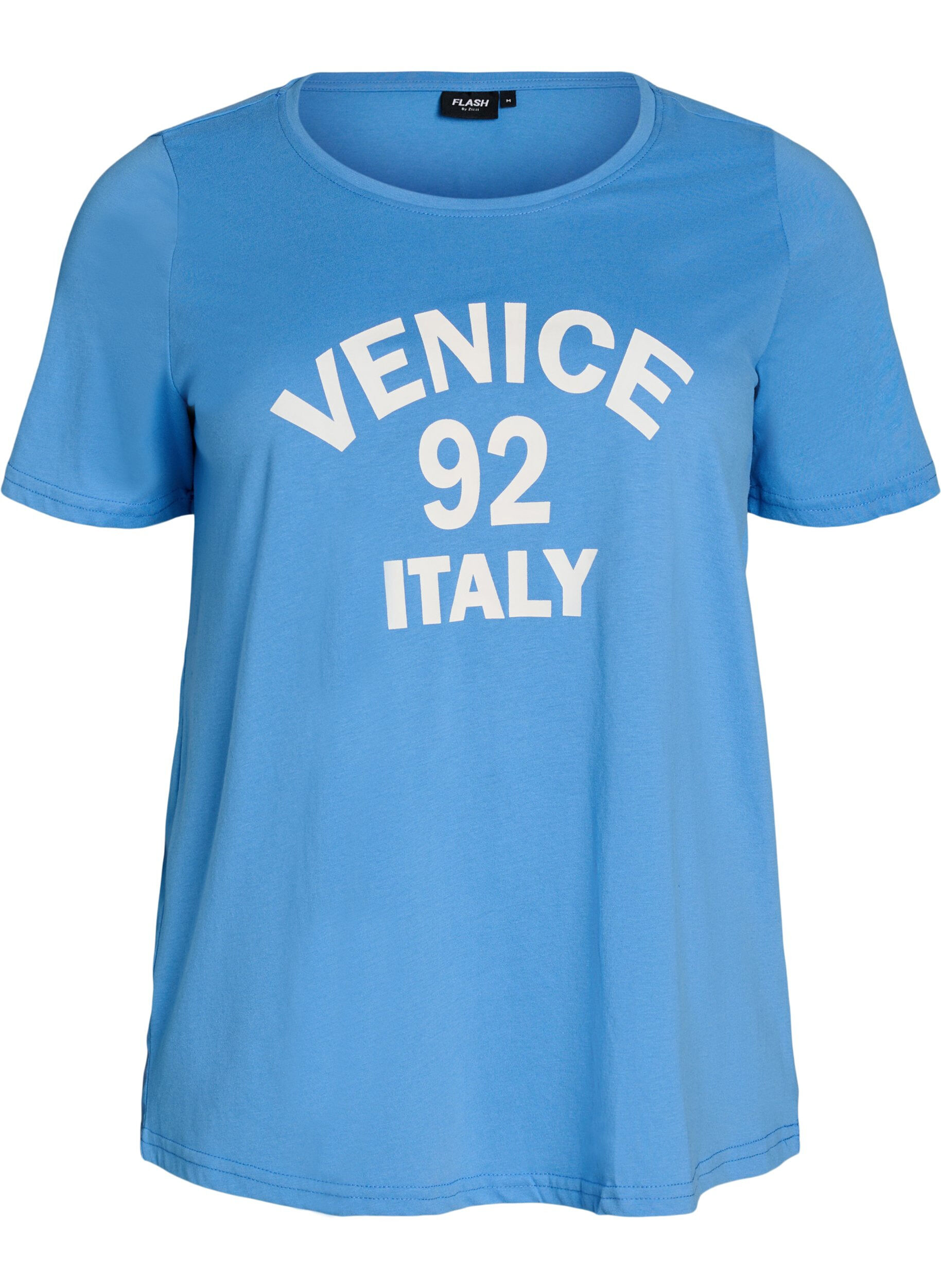 Zizzi T-shirt imprim&eacute;, Bleu, Packshot image number 0