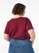 T-shirt en coton bio avec un imprim&eacute; texte sportif, Bordeaux, Model image number 2