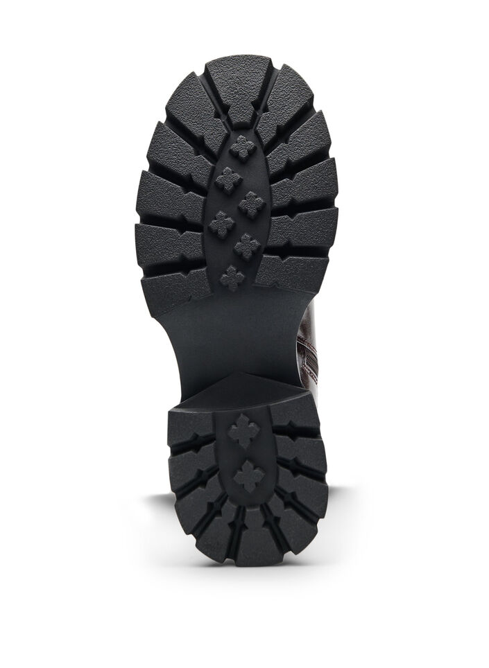 Botte haute &agrave; l'aspect l&eacute;g&egrave;rement craquel&eacute;, Marron, Packshot image number 4