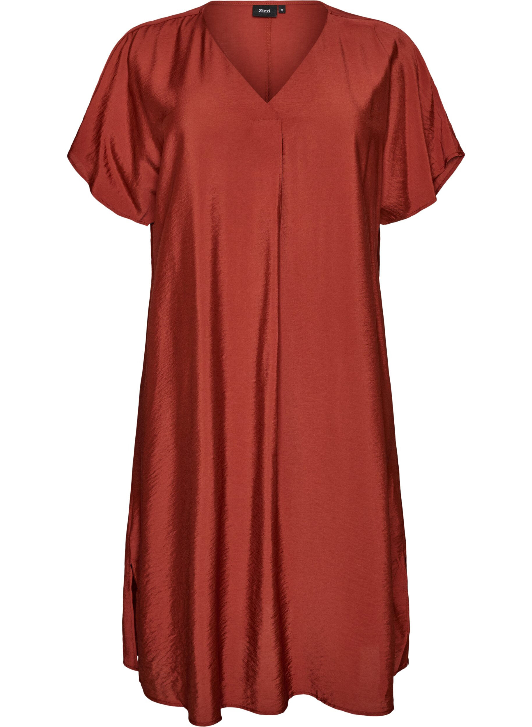 ZizziRobe &agrave; col en V en viscose, Bordeaux, Packshot image number 0