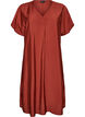 Robe &agrave; col en V en viscose, Bordeaux, Packshot image number 0