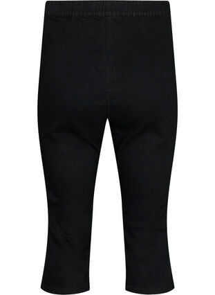 FLASH - Pantalon capri en denim à taille haute et coupe ajustée, Black, Packshot image number 1