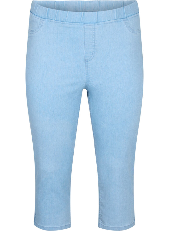Pantacourt en coton mélangé, Light blue denim, Packshot image number 0