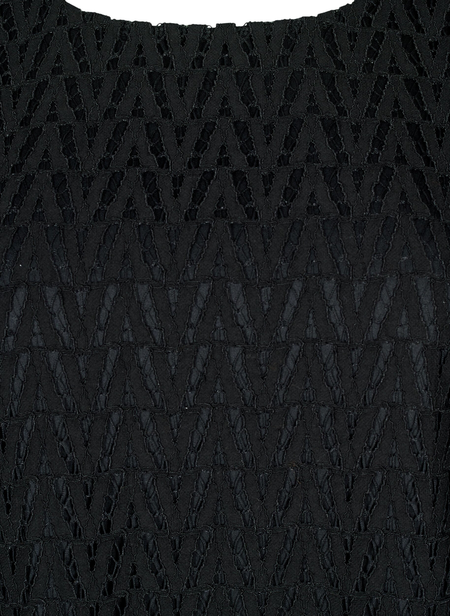 Zizzi Chemisier en dentelle avec manches volant&eacute;es, Black, Packshot image number 2