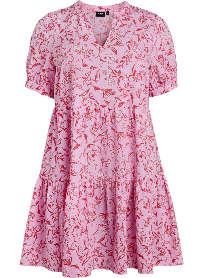 Robe courte coupe &eacute;vas&eacute;e, Violet, Packshot image number 0