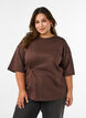 T-shirt avec d&eacute;tail drap&eacute;, Marron, Model image number 0