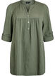 Tunique en mousseline de coton avec broderie anglaise, Vert, Packshot image number 0