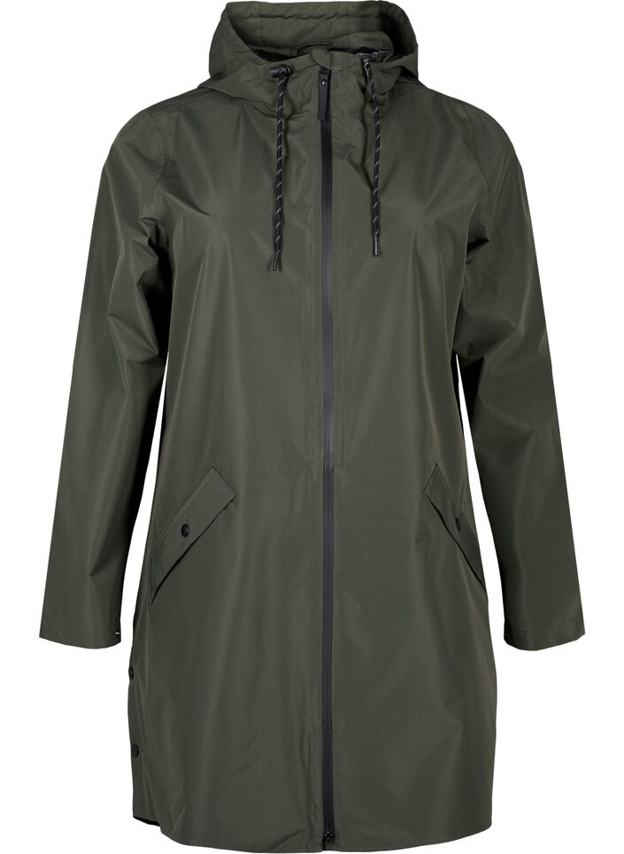 Veste de pluie avec poches et capuche, Vert, Packshot image number 0
