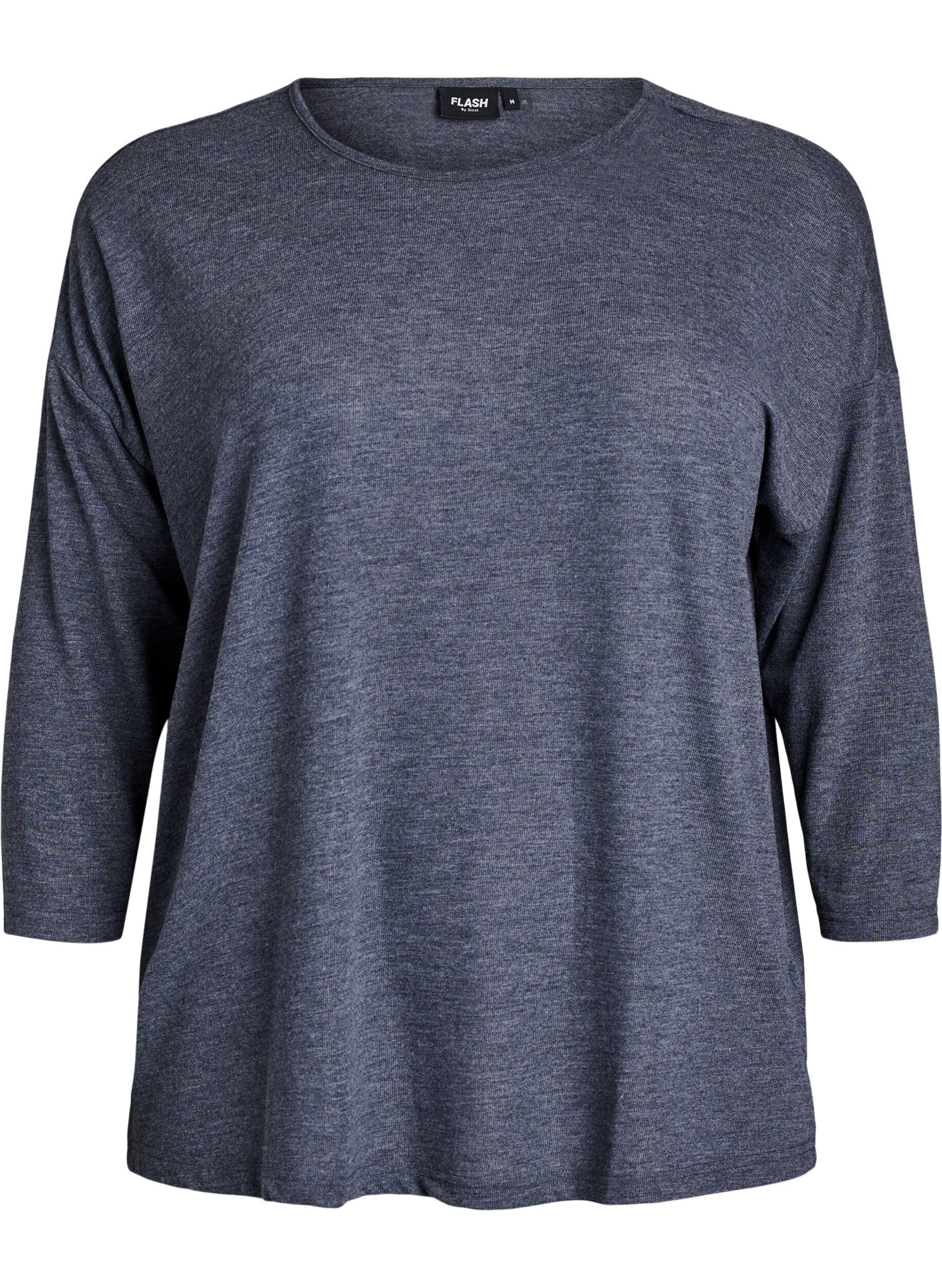 Zizzi FLASH &ndash; Blouse en jersey avec manches 3/4, Gris anthracite, Packshot image number 0
