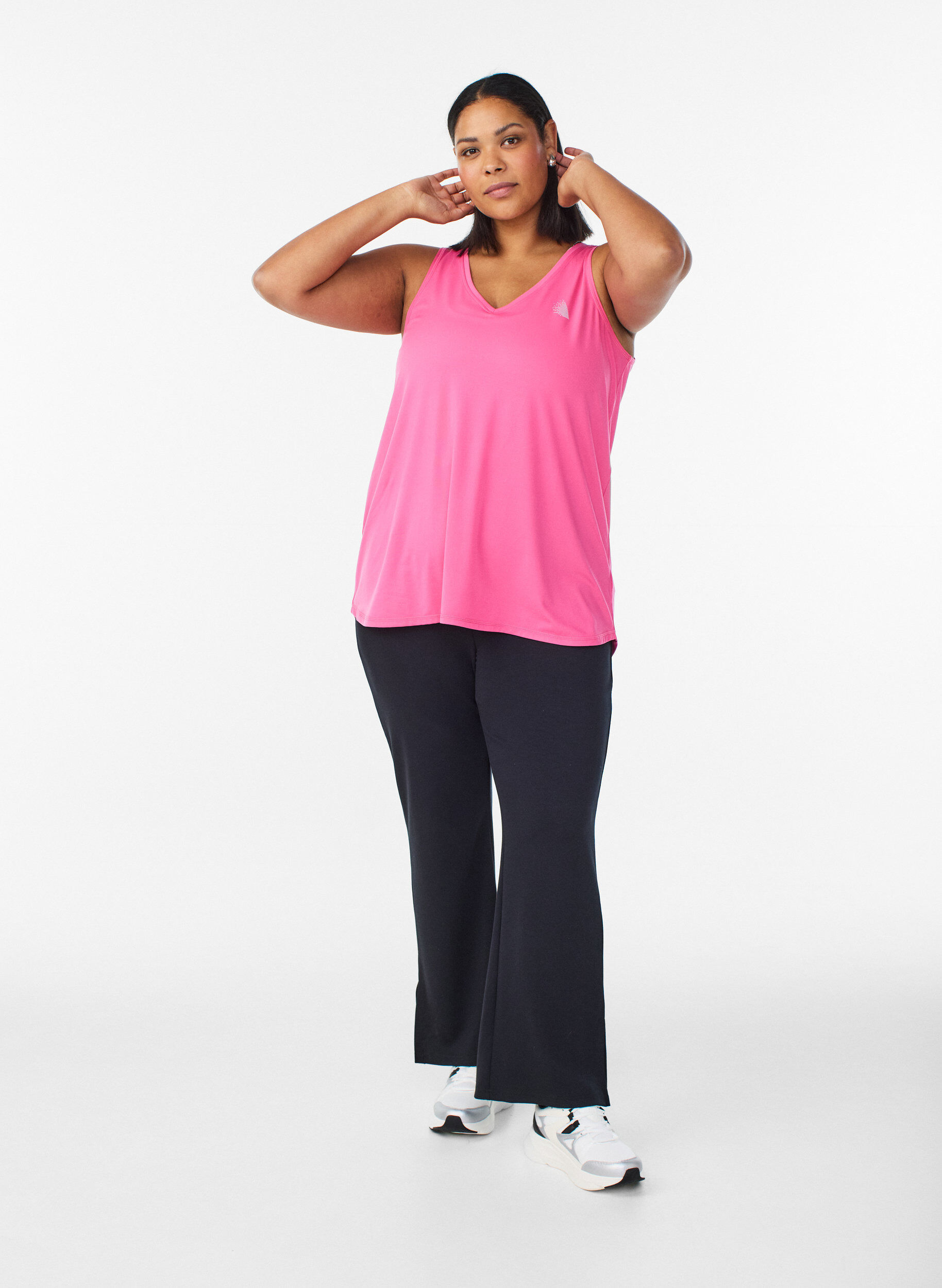 Zizzi Sports top with V-neck, Rose, Model image number 1