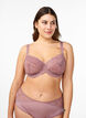 Soutien-gorge couvrant avec maillage en dentelle, Rose, Model image number 0