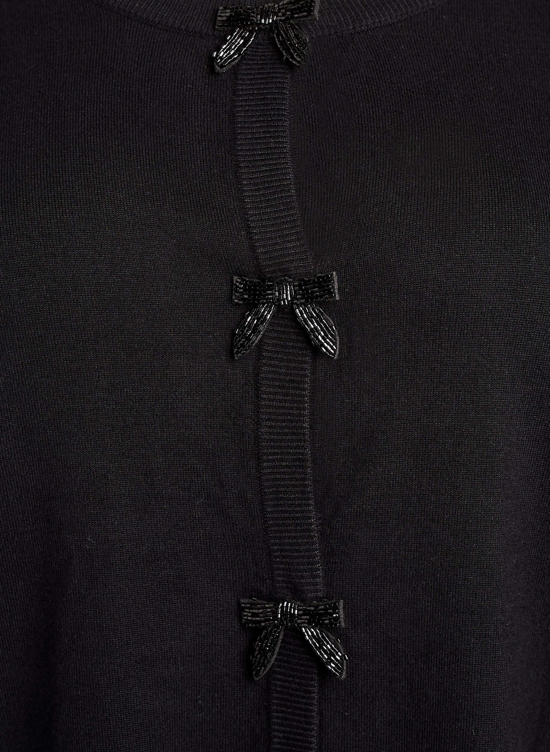 ZizziCardigan avec n&oelig;uds brod&eacute;s de perles et boutons-pression, Noir, Packshot image number 2
