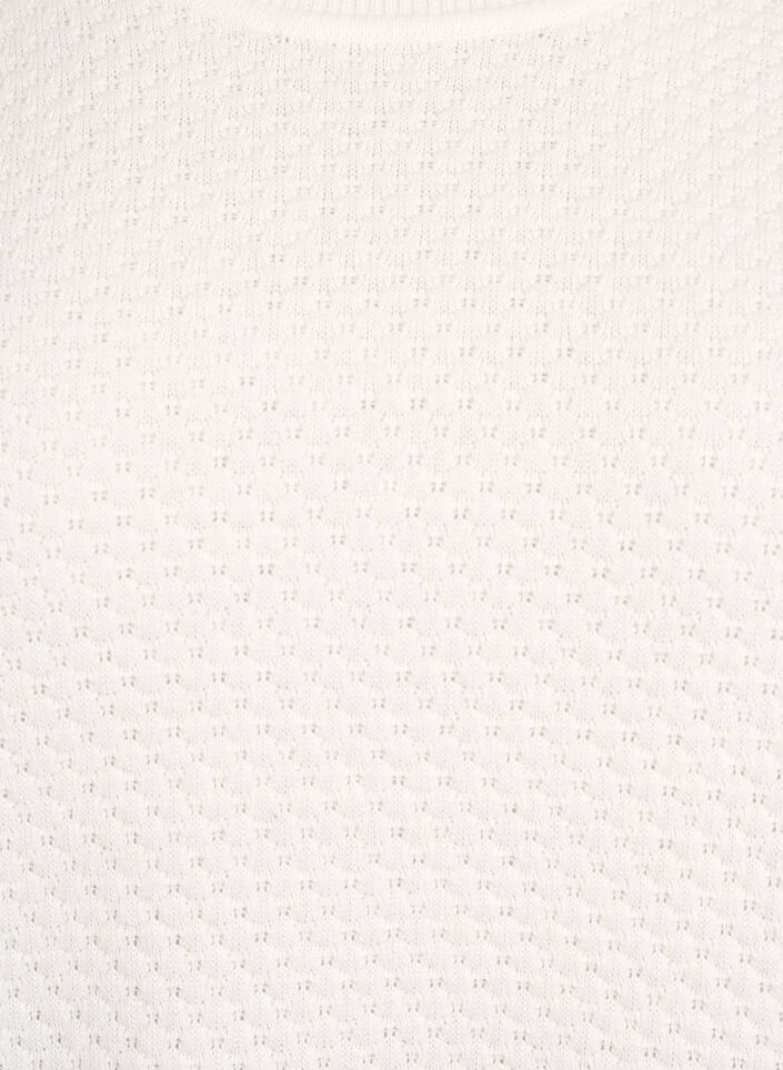 Blouse en maille de coton avec motif texturé, Vanille, Packshot image number 2