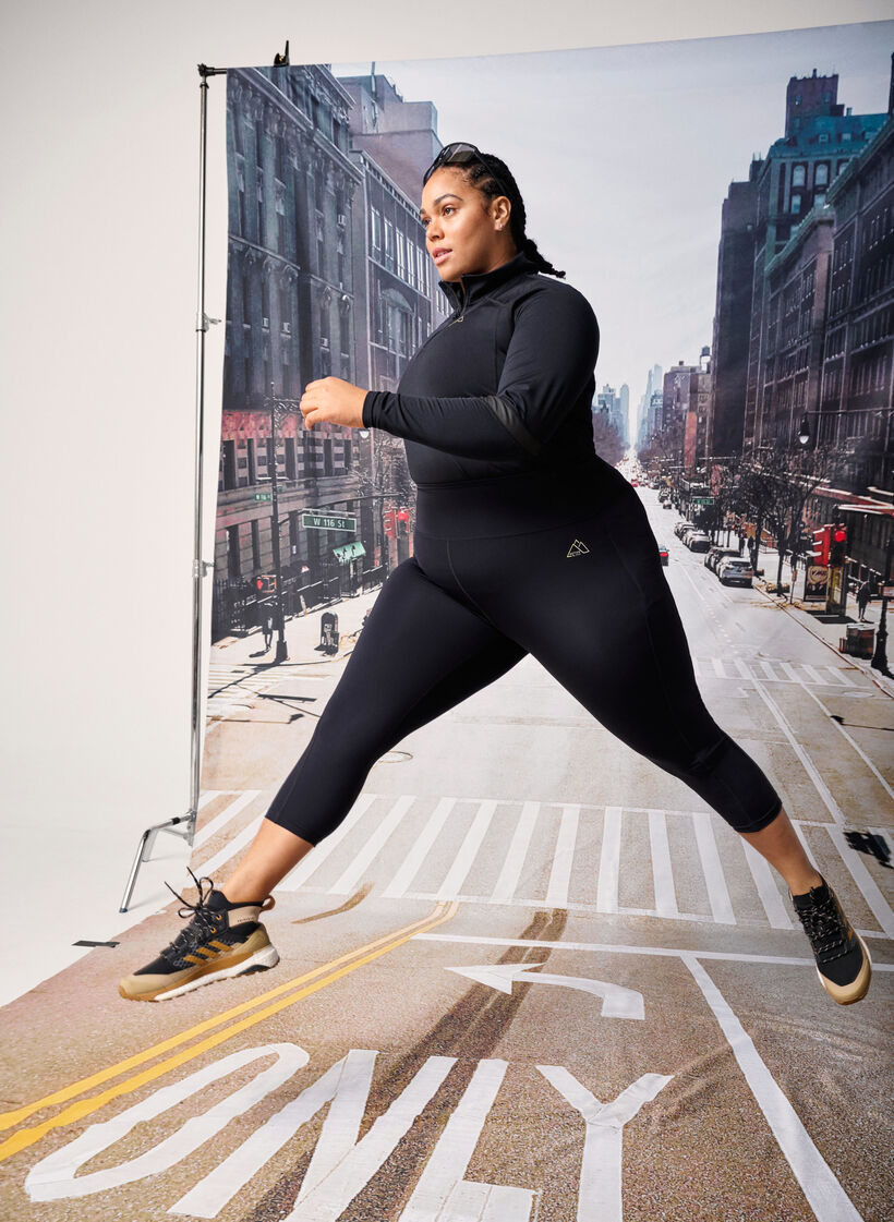 Chemisier couche de base avec des poches et du mesh, Black, Image image number 0