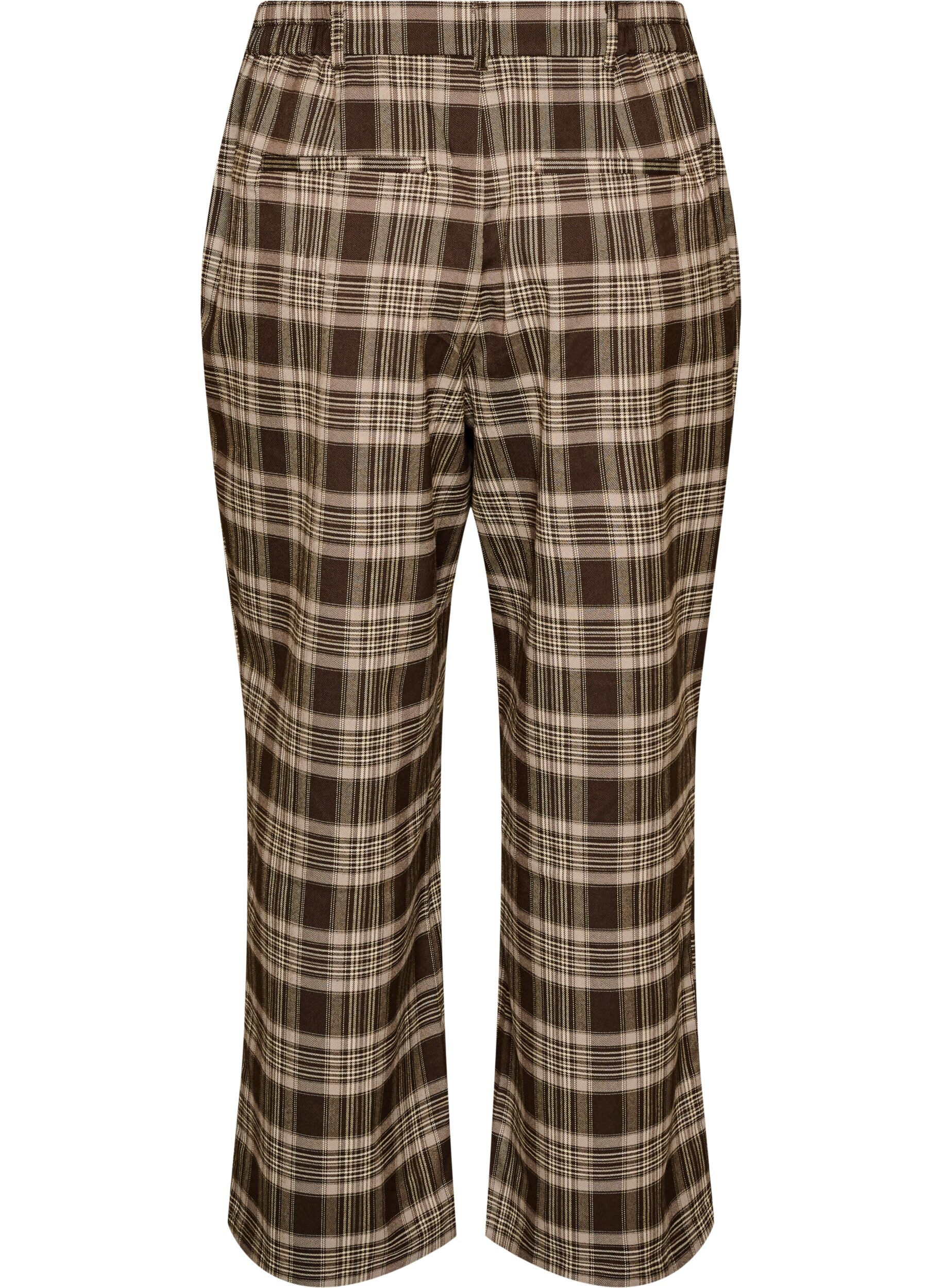 ZizziPantalon &agrave; carreaux &agrave; jambes amples, Marron, Packshot image number 1