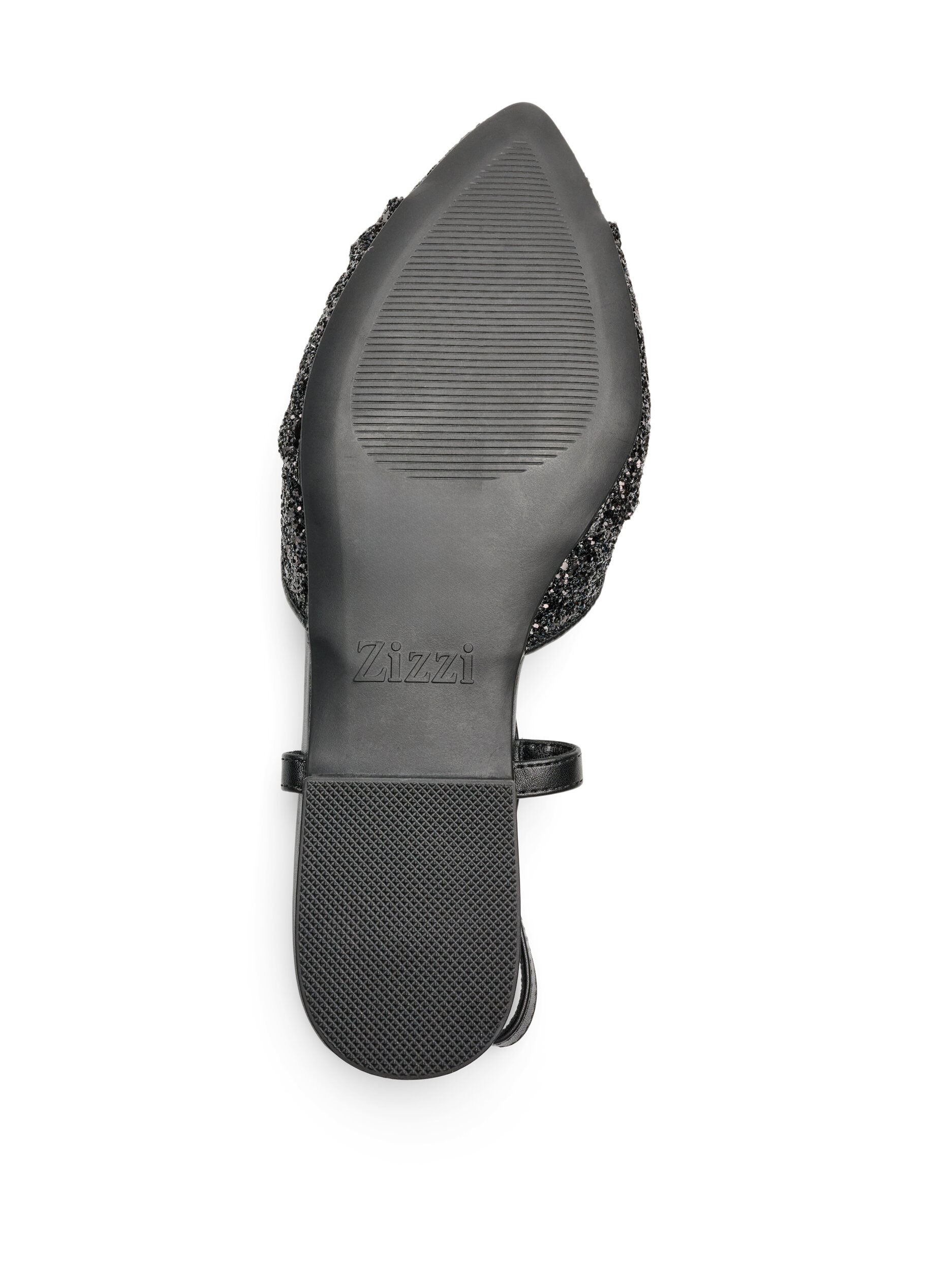 ZizziEscarpin slingback paillet&eacute; avec n&oelig;ud, Noir, Packshot image number 4