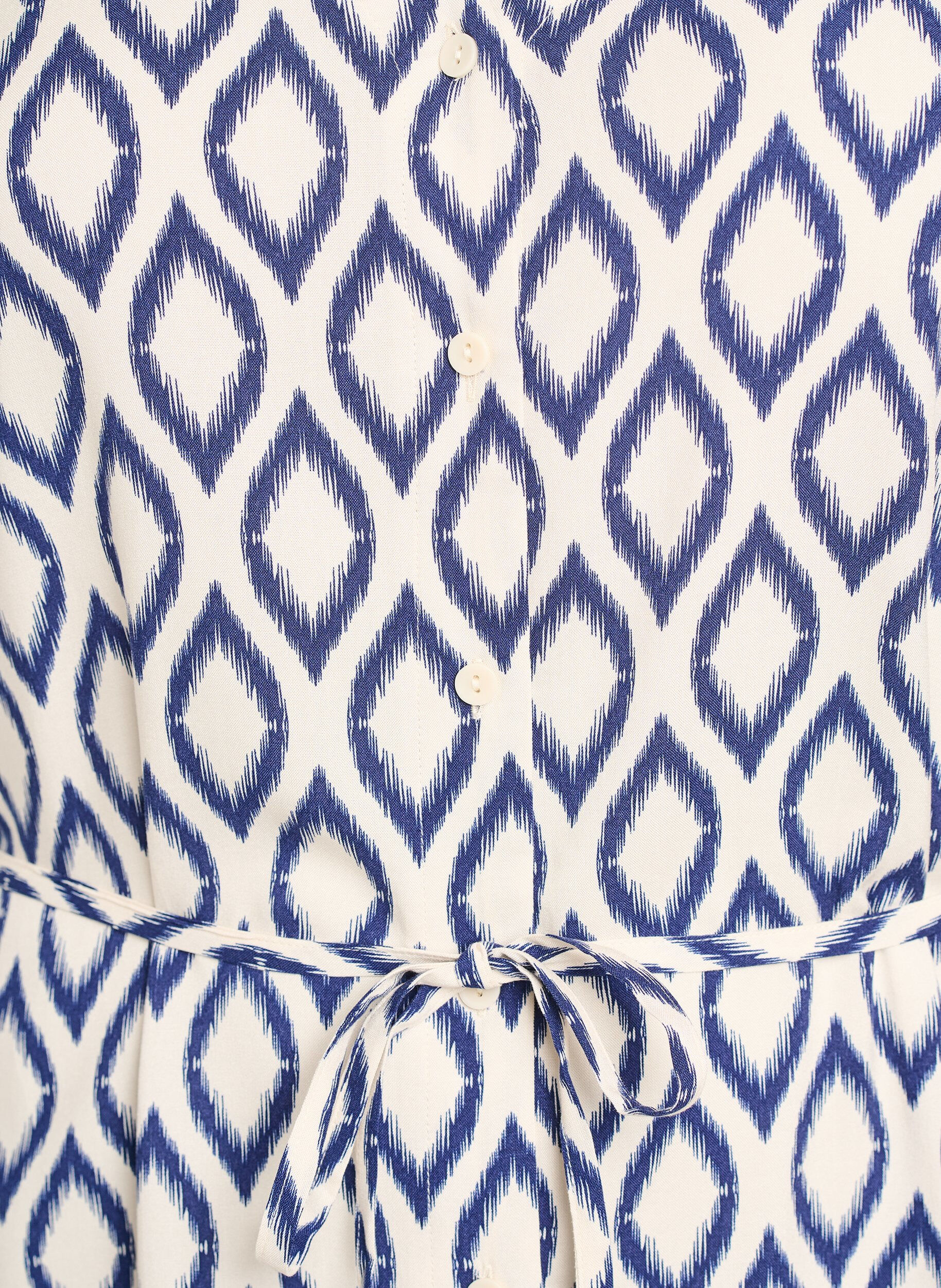 Zizzi Robe midi imprim&eacute;e &agrave; ceinture &agrave; nouer, Vanille, Packshot image number 2