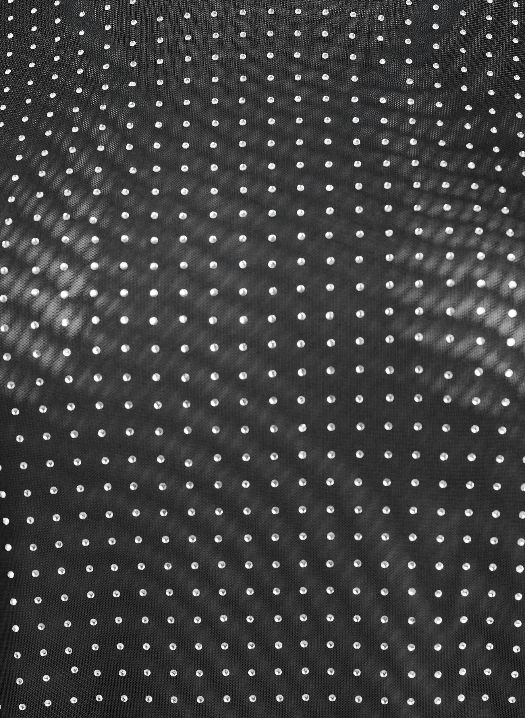 Zizzi Blouse en maille avec strass et manches longues, Noir, Packshot image number 2