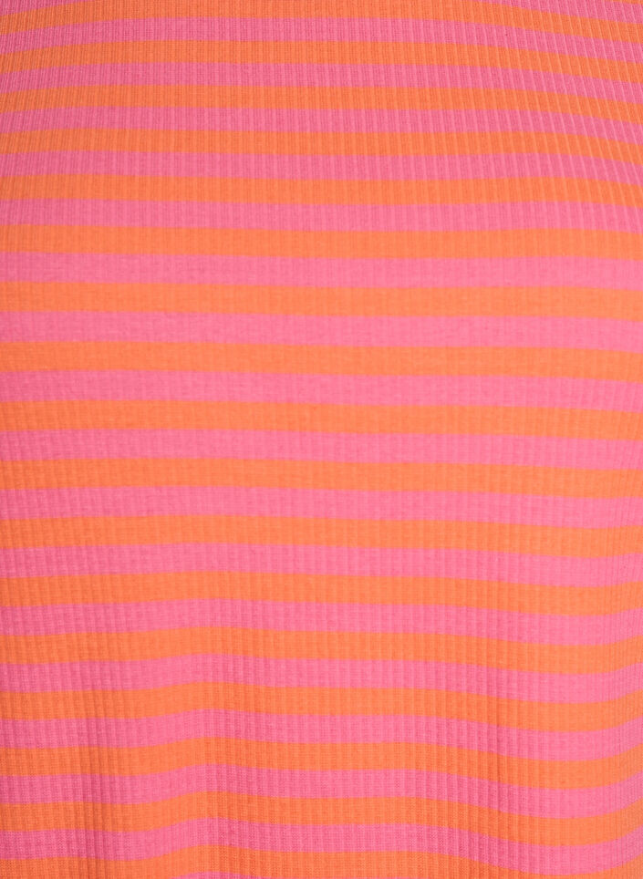T-shirt rayé à texture côtelée, Corail, Packshot image number 2