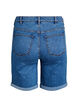 Short en jean taille haute et coupe ajust&eacute;e, Bleu, Packshot image number 1