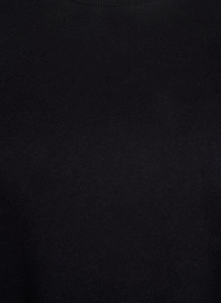 Robe t-shirt en coton jusqu'aux genoux, Noir, Packshot image number 2