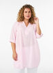 Tunique en coton avec un col en V, Rose, Model image number 0