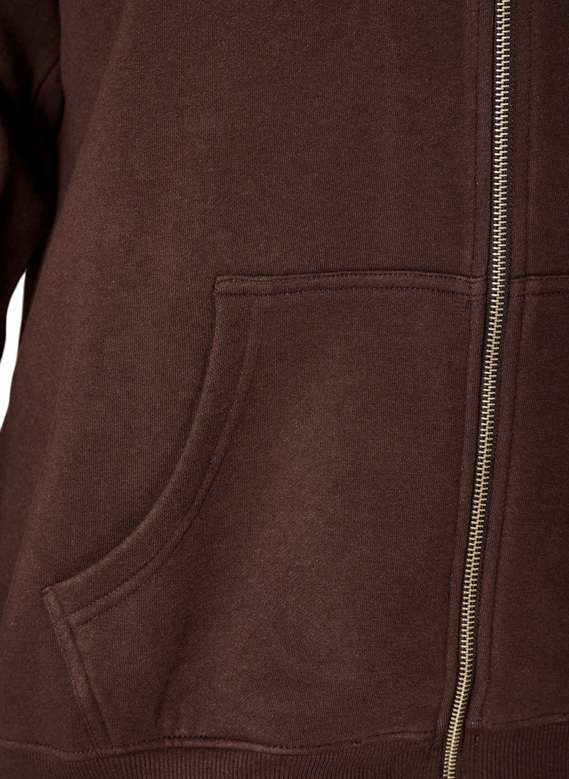 ZizziCardigan sweat avec col montant et zip, Marron, Packshot image number 3