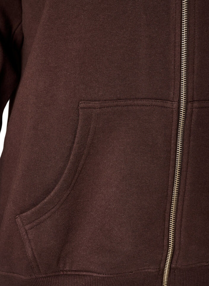 Cardigan sweat avec col montant et zip, Marron, Packshot image number 3