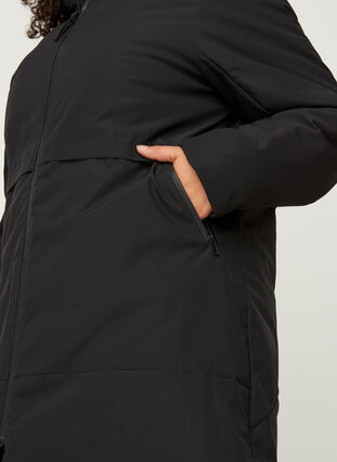 Veste d'hiver avec cordon de serrage à la taille, Black, Model image number 2