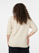 Blouse en fine maille &agrave; manches courtes, Beige, Model image number 2
