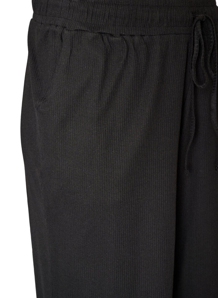 Bas de pyjama c&ocirc;tel&eacute; &agrave; coupe droite, Noir, Packshot image number 2