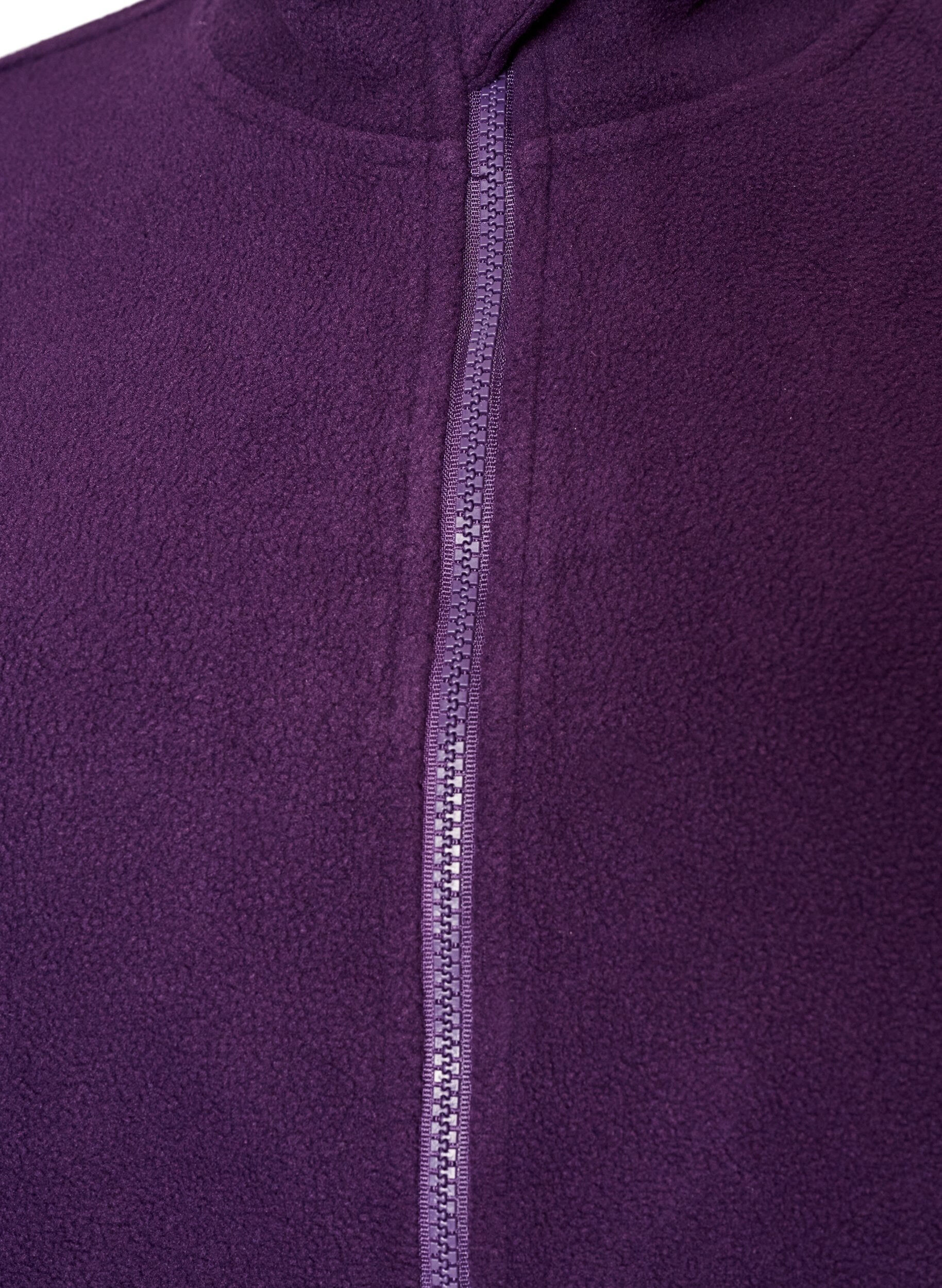 ZizziHaut en polaire avec zip et col montant, Violet, Packshot image number 2