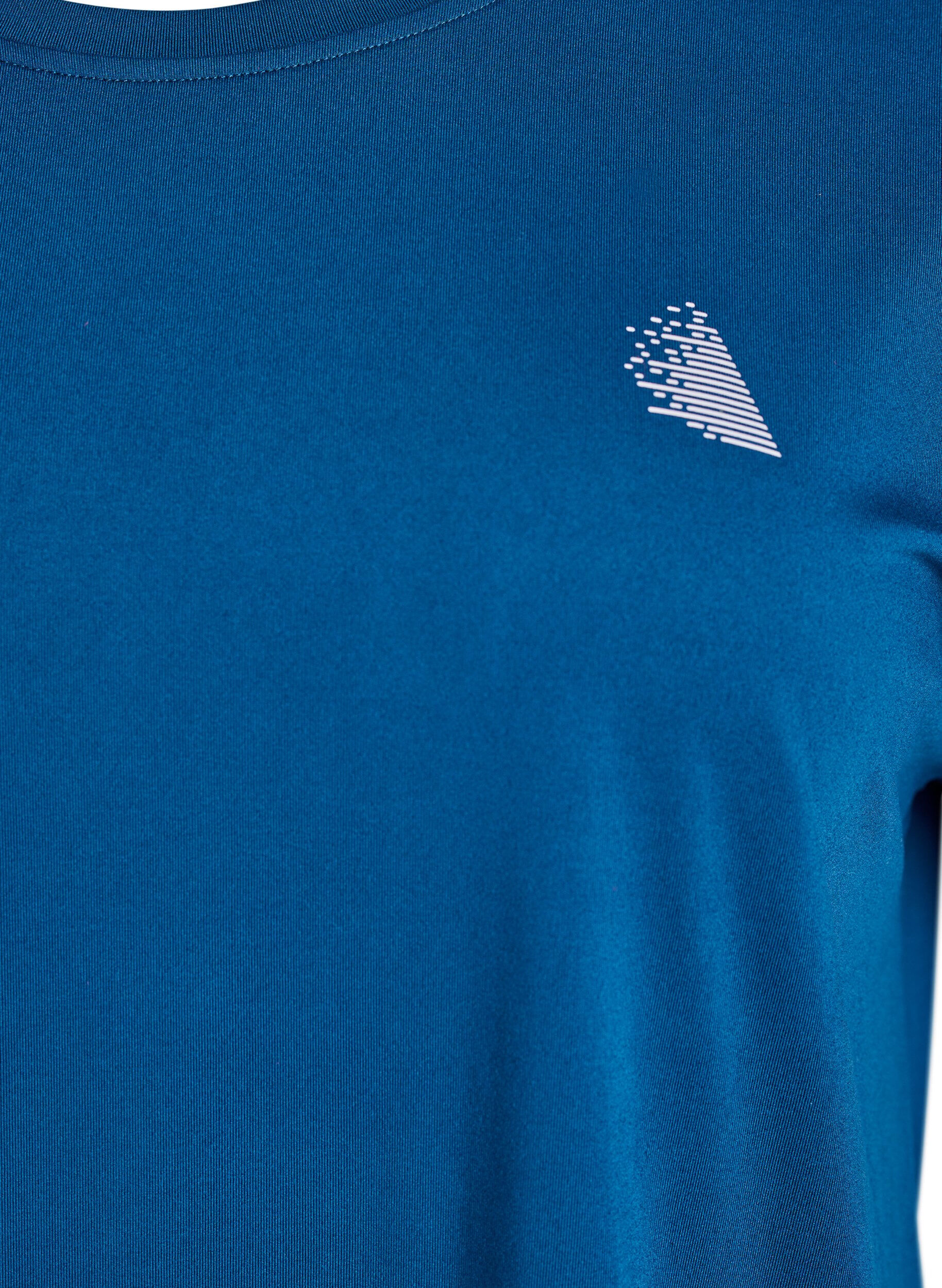 Zizzi T-shirt de sport couleur unie, Bleu, Packshot image number 2