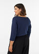 T-shirt basic &agrave; col bateau et manches 3/4, Bleu, Model image number 2