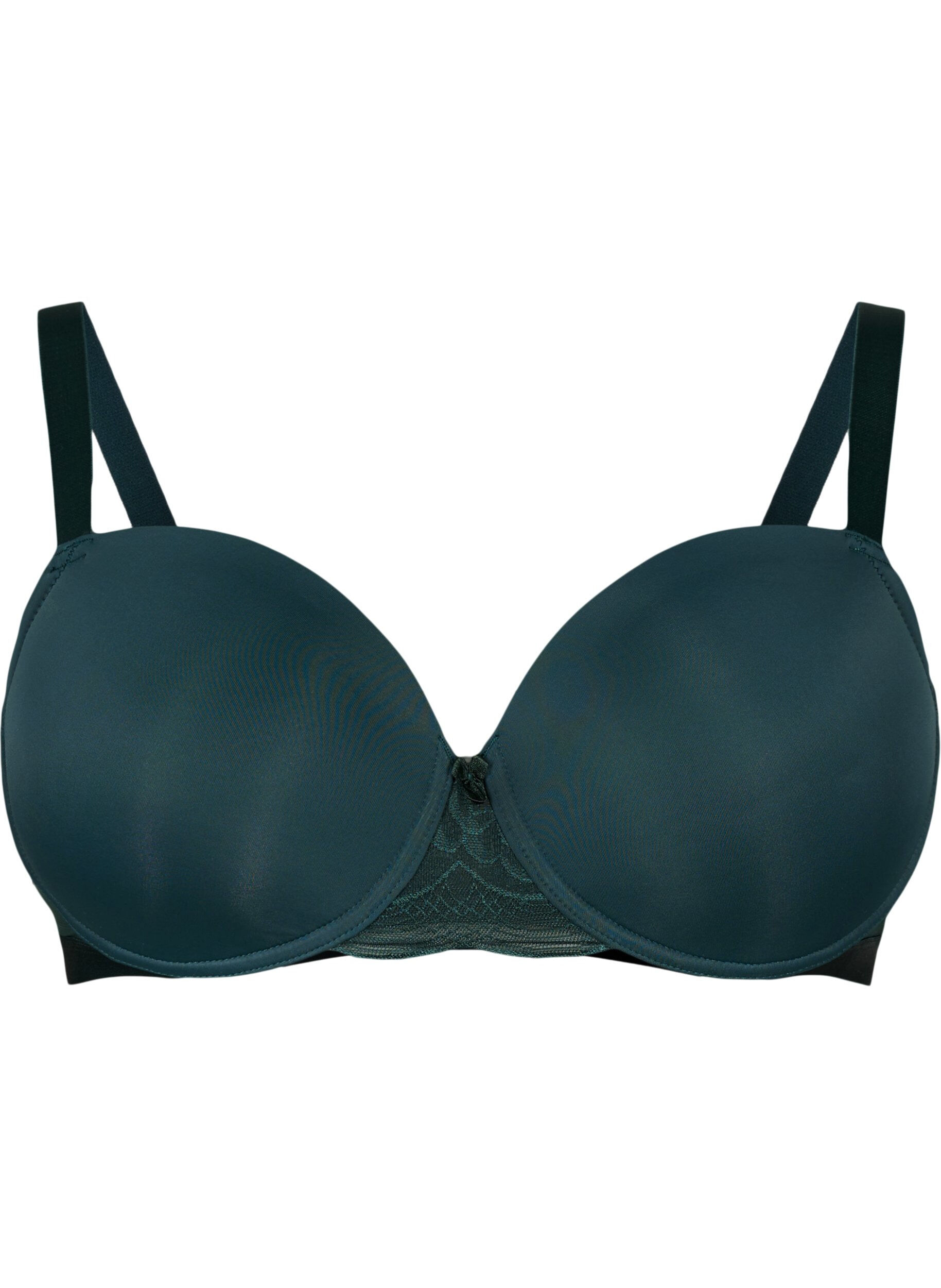 ZizziSoutien-gorge moul&eacute; en tulle, Vert fonc&eacute;, Packshot image number 0
