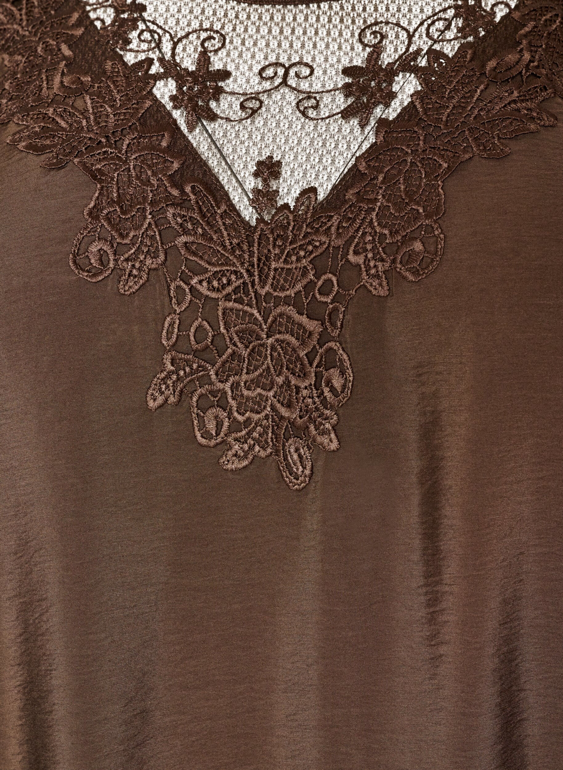ZizziTunique en viscose avec dentelle, Marron, Packshot image number 2