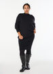 Jupe courte en maille avec une large ceinture, Noir, Model image number 0