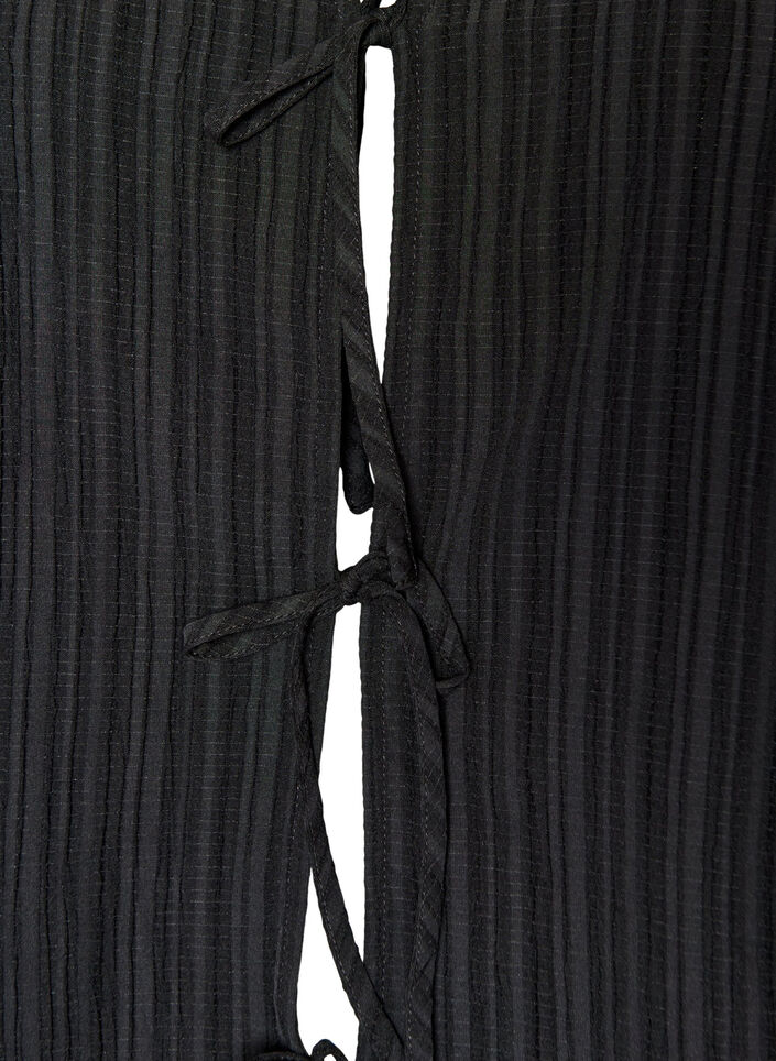 Blouse sans manches textur&eacute;e avec lien &agrave; nouer, Noir, Packshot image number 2