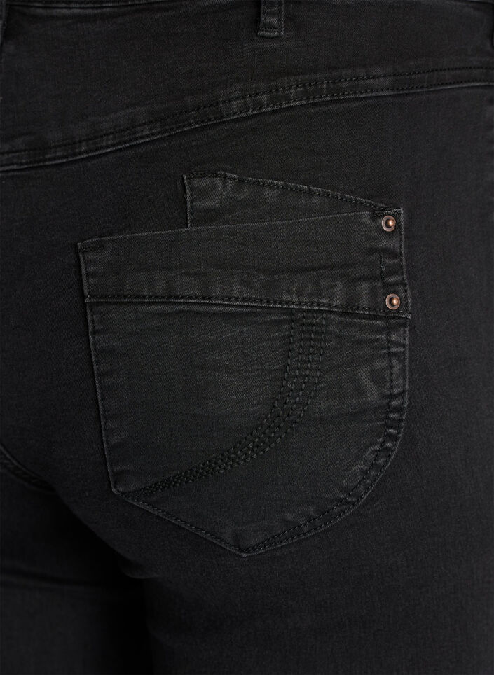 Jeans Gemma taille haute coupe droite, Noir, Packshot image number 3