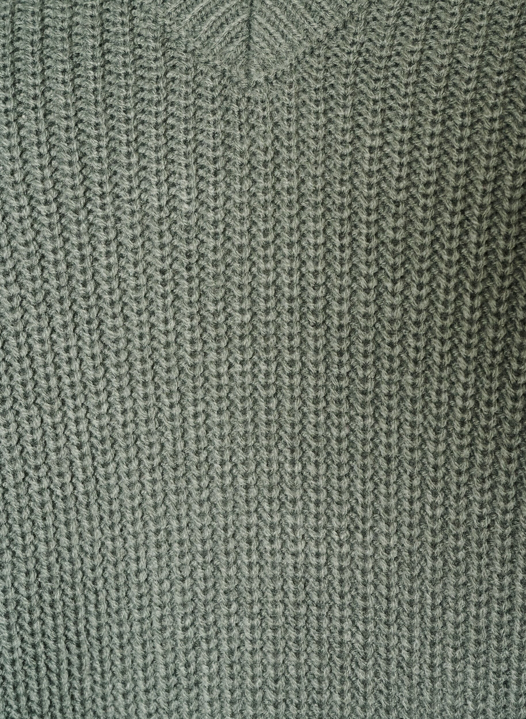 ZizziBlouse longue en maille c&ocirc;tel&eacute;e avec col en V, Vert fonc&eacute;, Packshot image number 2