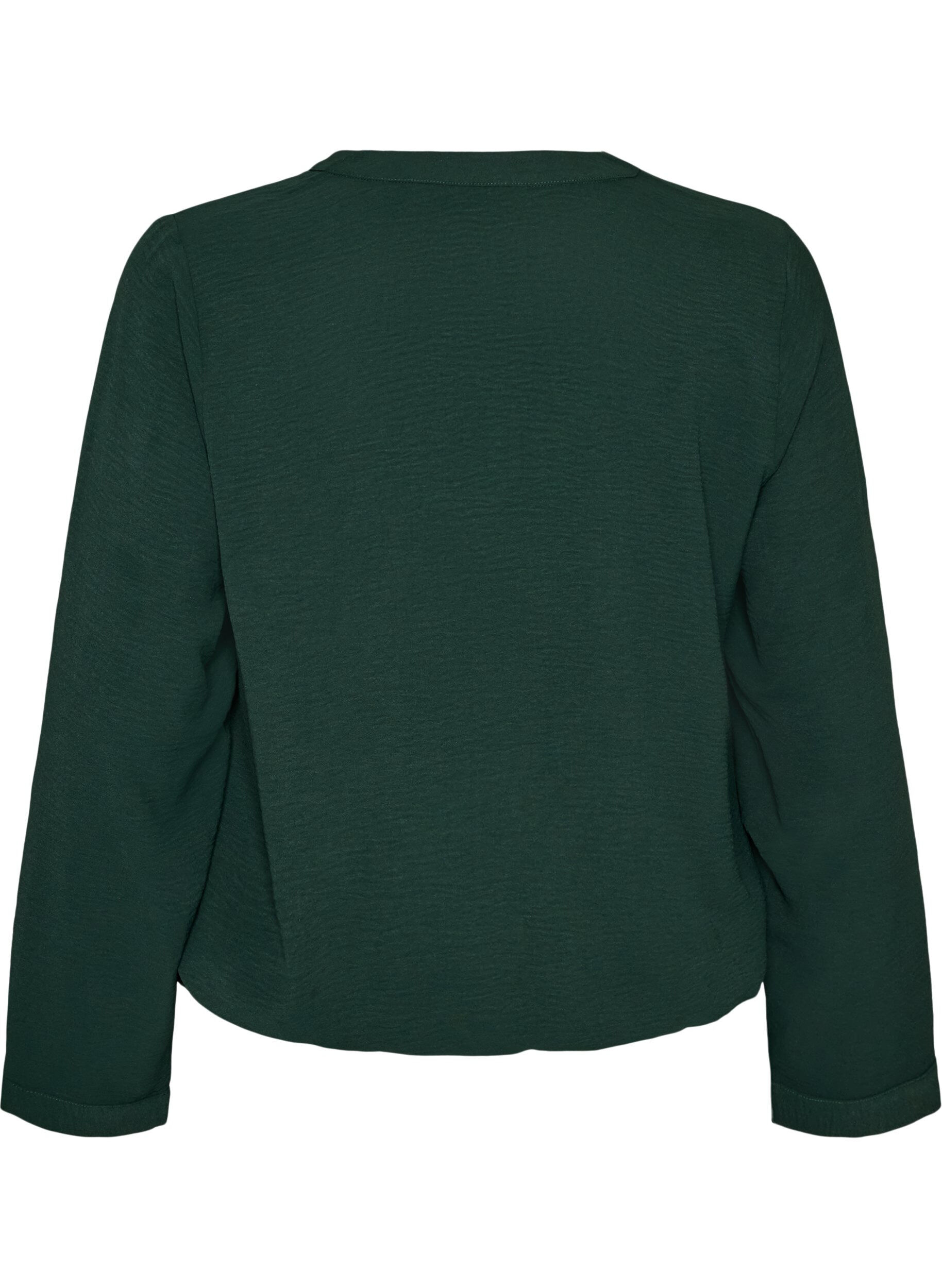 ZizziBlouse &agrave; la silhouette ballon avec col en V, Vert fonc&eacute;, Packshot image number 1