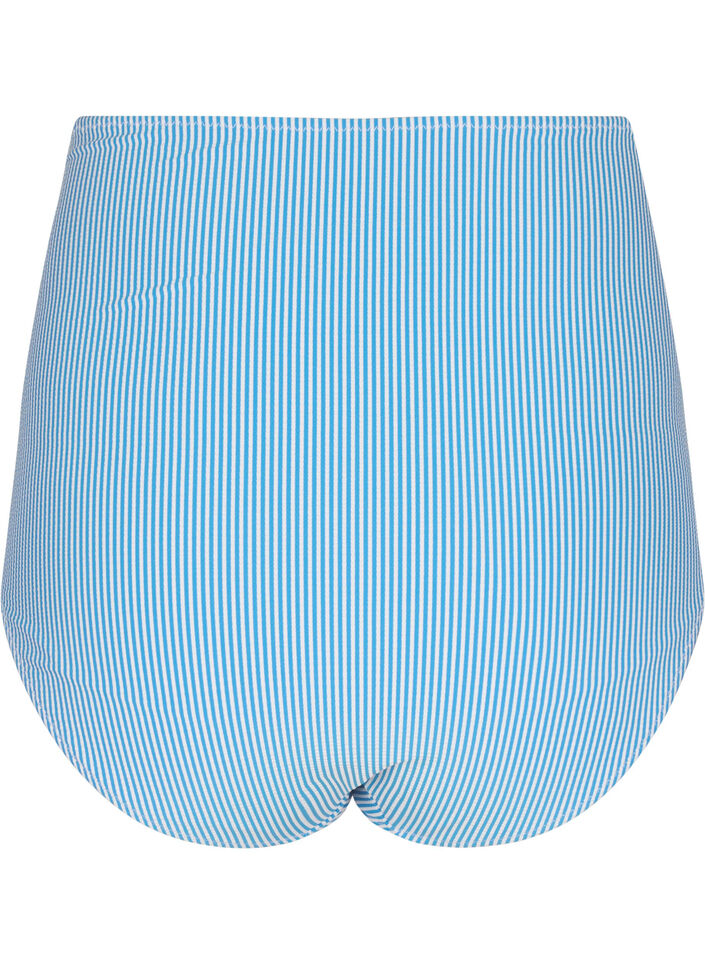 Bas de bikini rayé avec une taille extra haute, Bleu, Packshot image number 1