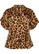 Blouse avec imprim&eacute; l&eacute;opard et volants, Marron, Packshot image number 0