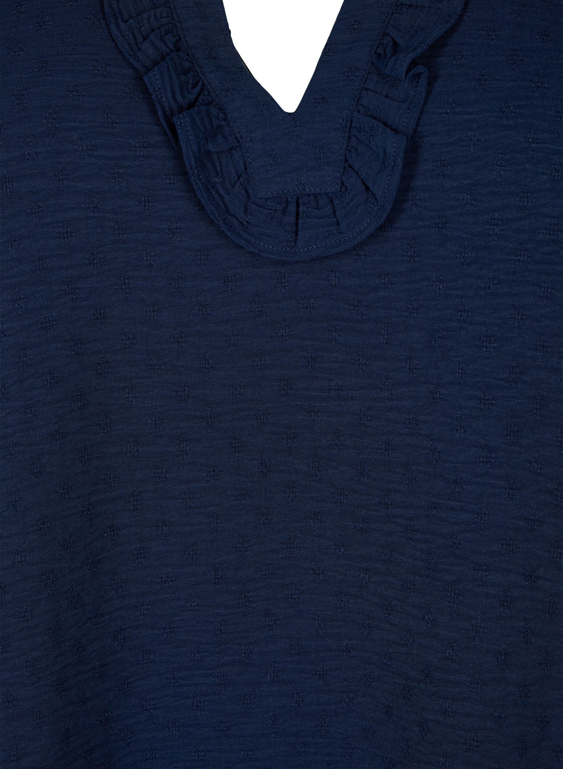 Zizzi Chemisier structur&eacute; &agrave; manches longues, Navy Blazer, Packshot image number 2