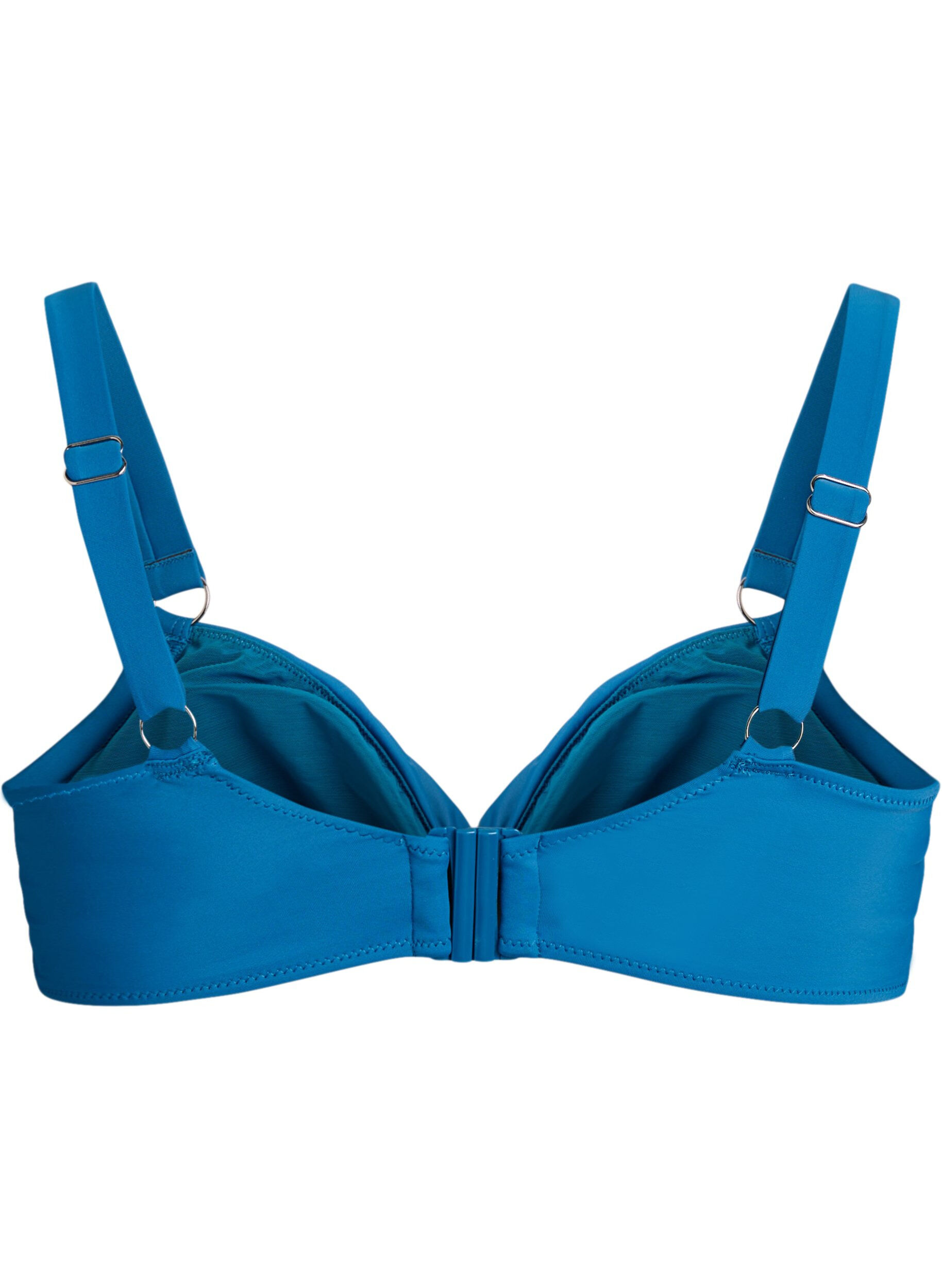 Zizzi Soutien-gorge de bikini &agrave; armatures avec drap&eacute;, Bleu, Packshot image number 1