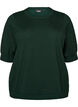 Blouse en fine maille &agrave; manches courtes, Vert fonc&eacute;, Packshot image number 0