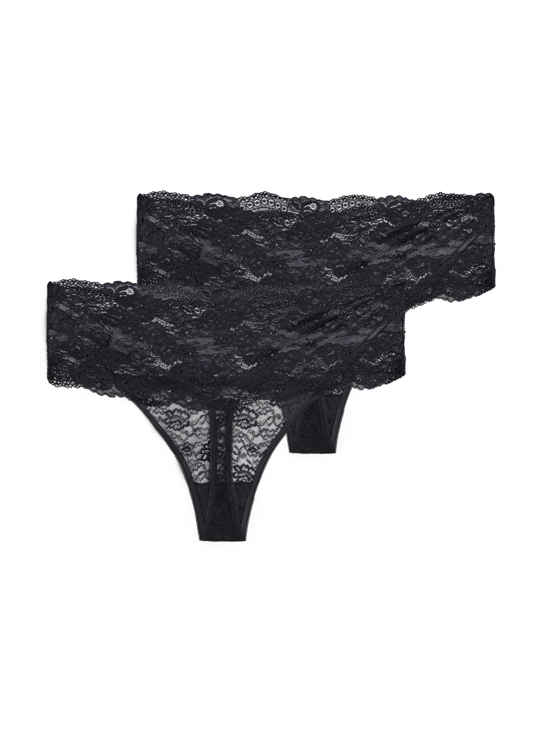 ZizziLots de 2 culottes, Noir, Packshot image number 1